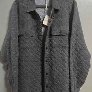NWT Faherty Epic Quilted Fleece CPO Shirt Jacket Men’s XXL Charcoal Grey